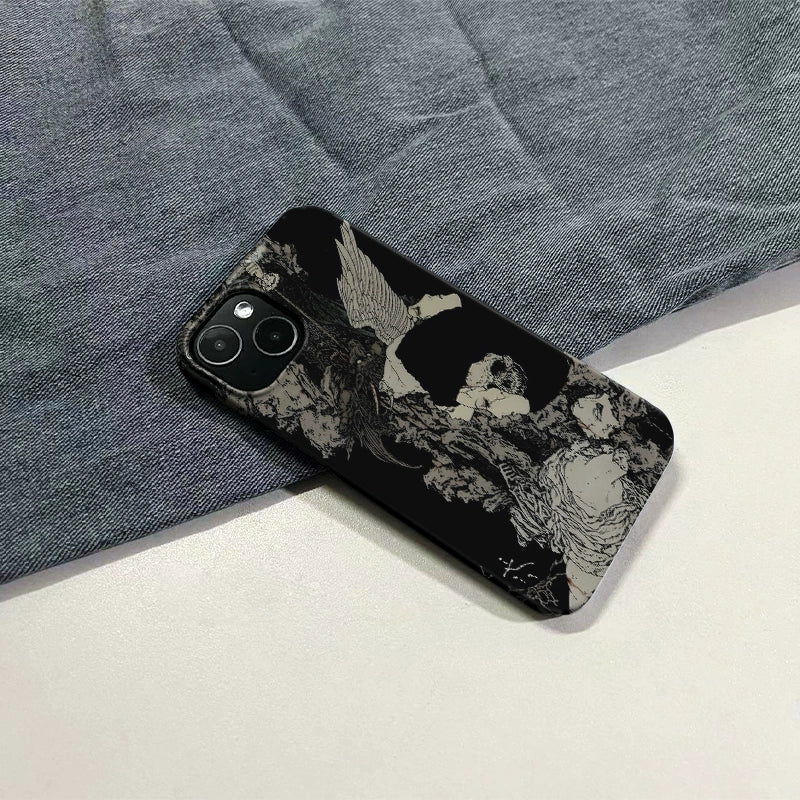 Black Ukiyo-e iPhone Case