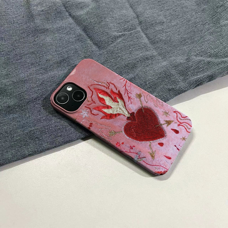 Red Heart Fire iPhone Case