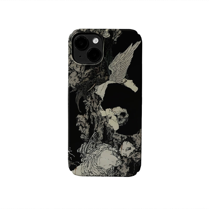 Black Ukiyo-e iPhone Case