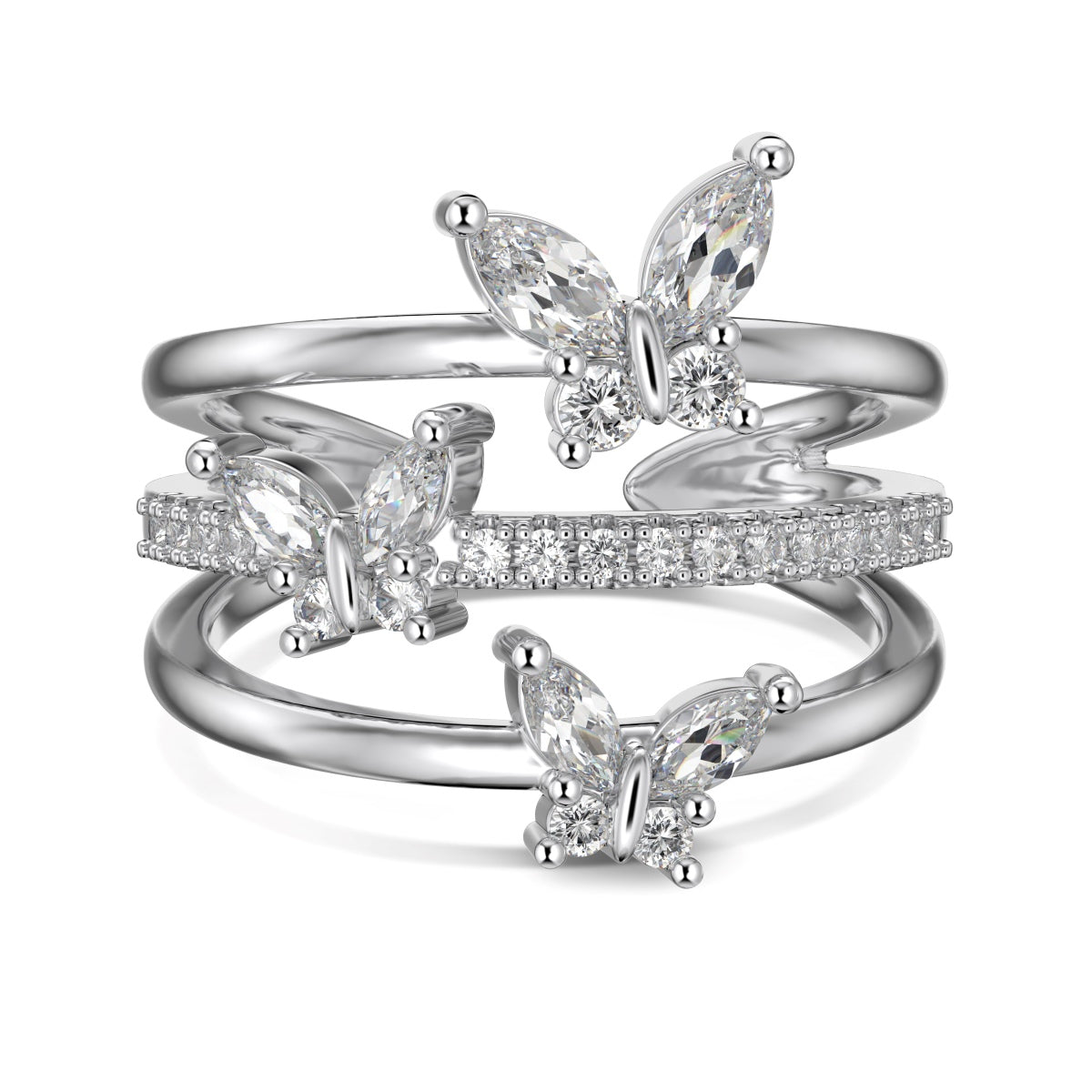 Privé Triple Butterfly Ring