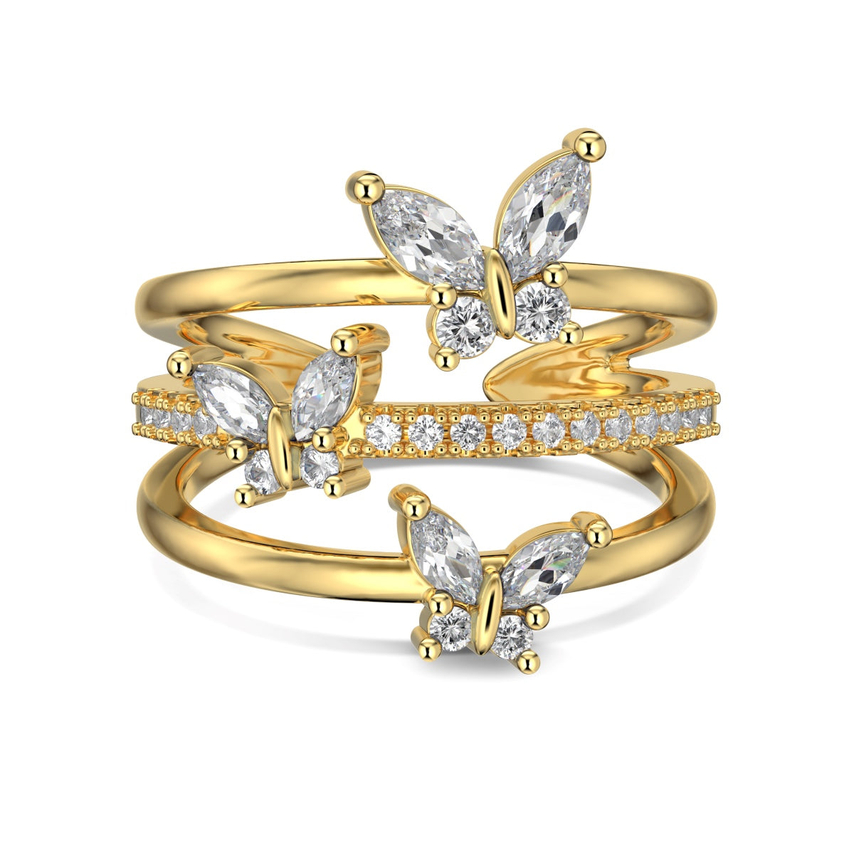 Privé Triple Butterfly Ring