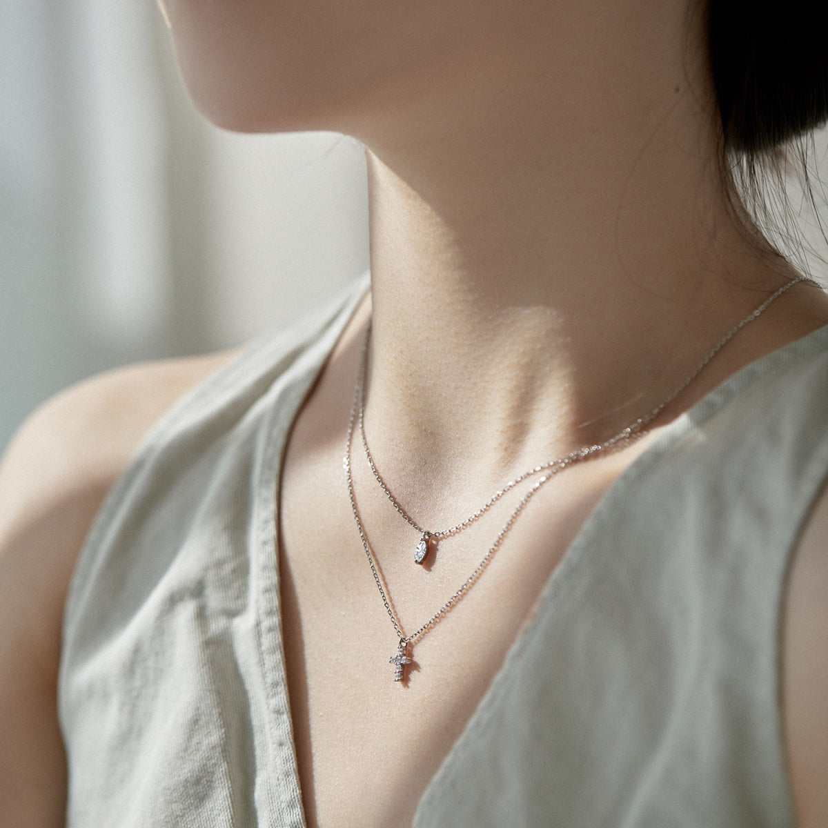 Privé Duo Cross Necklace