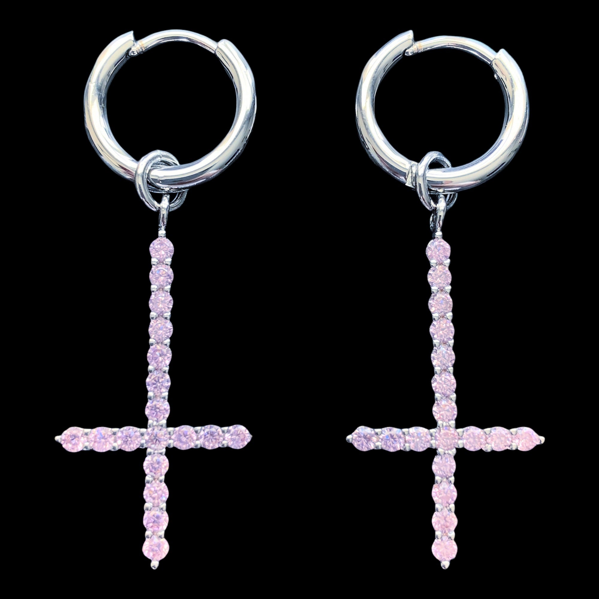 Pink 'Cross' Earring