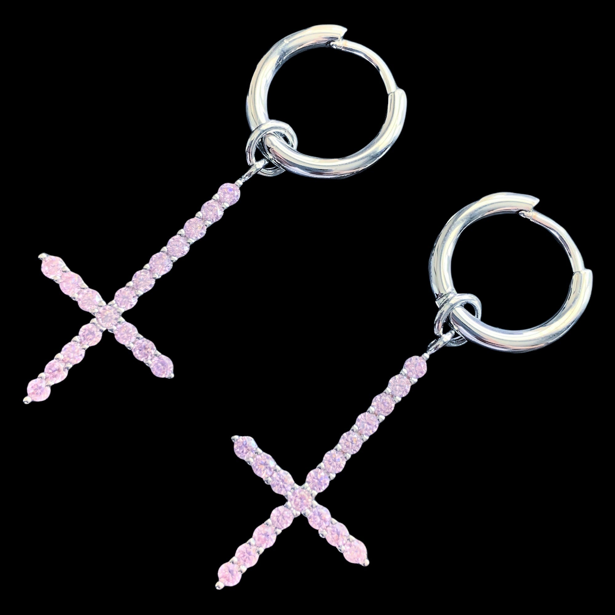 Pink 'Cross' Earring