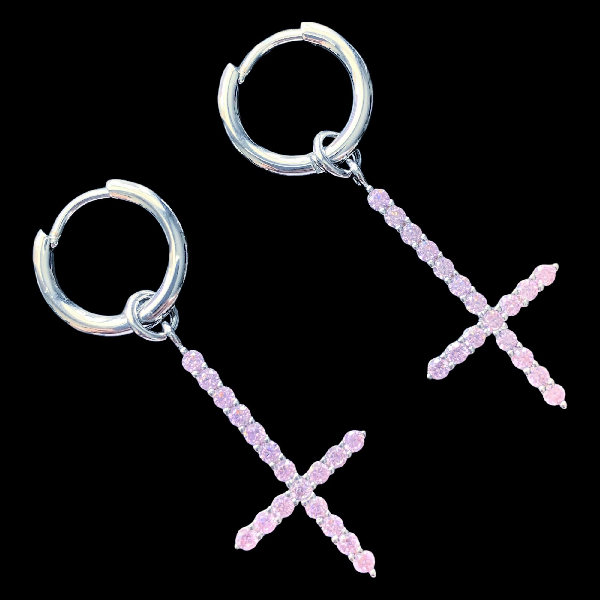 Pink 'Cross' Earring