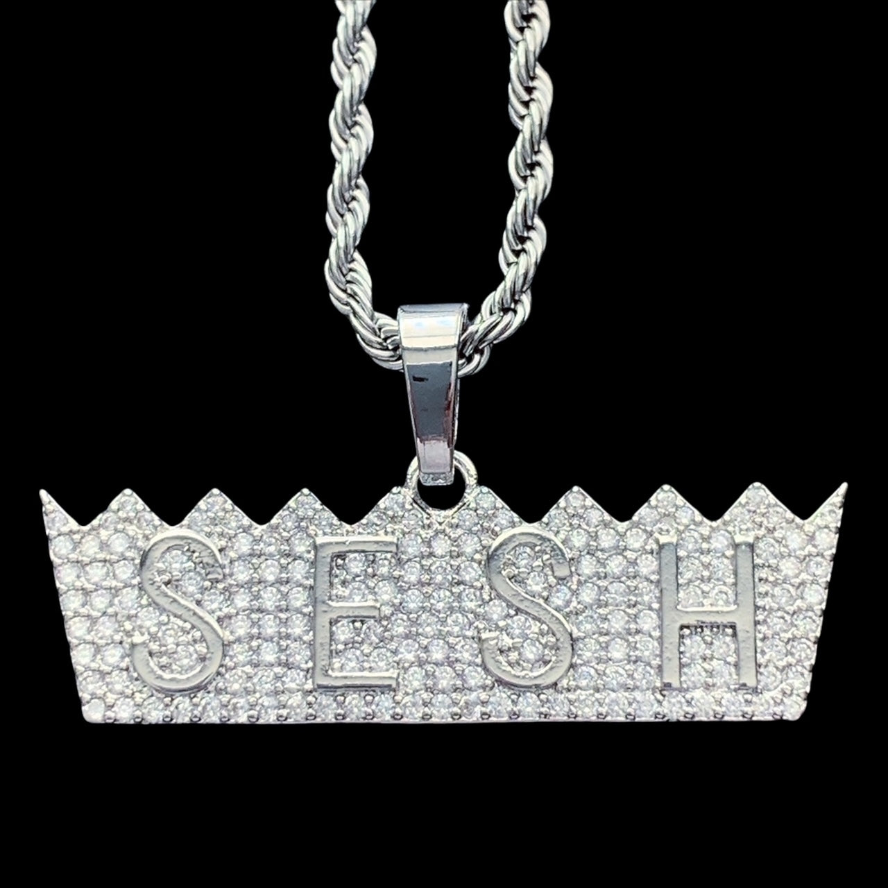 Iced Out 'SESH Crown' Necklace