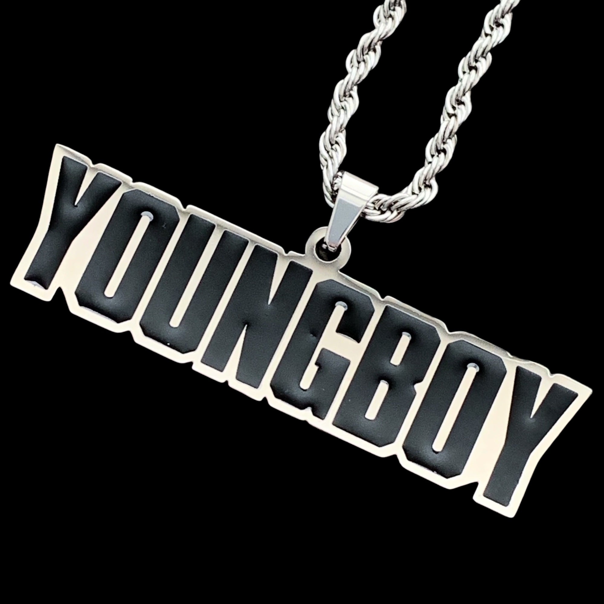 Black 'YOUNGBOY' Necklace