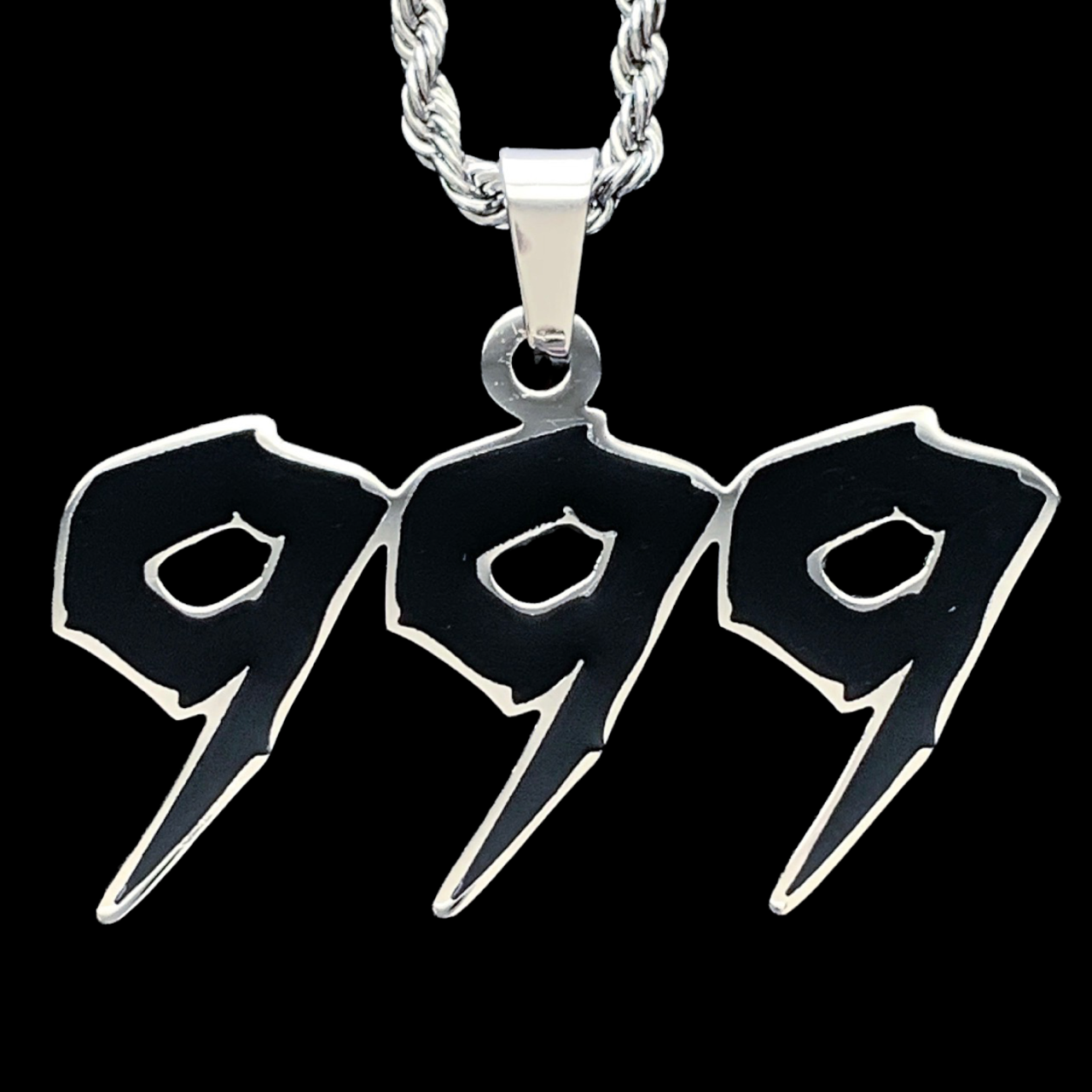 Black 'Triple 9' Necklace