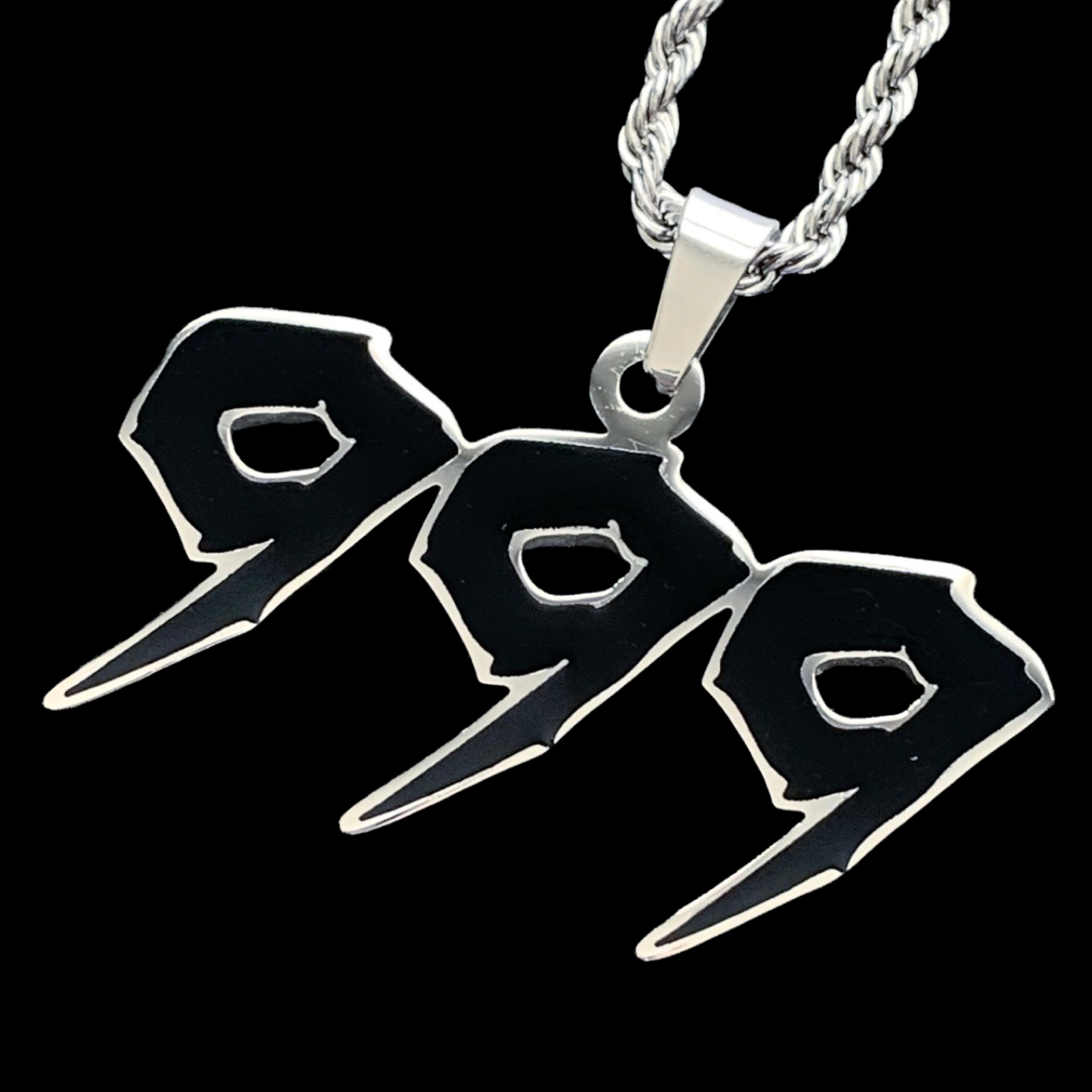 Black 'Triple 9' Necklace