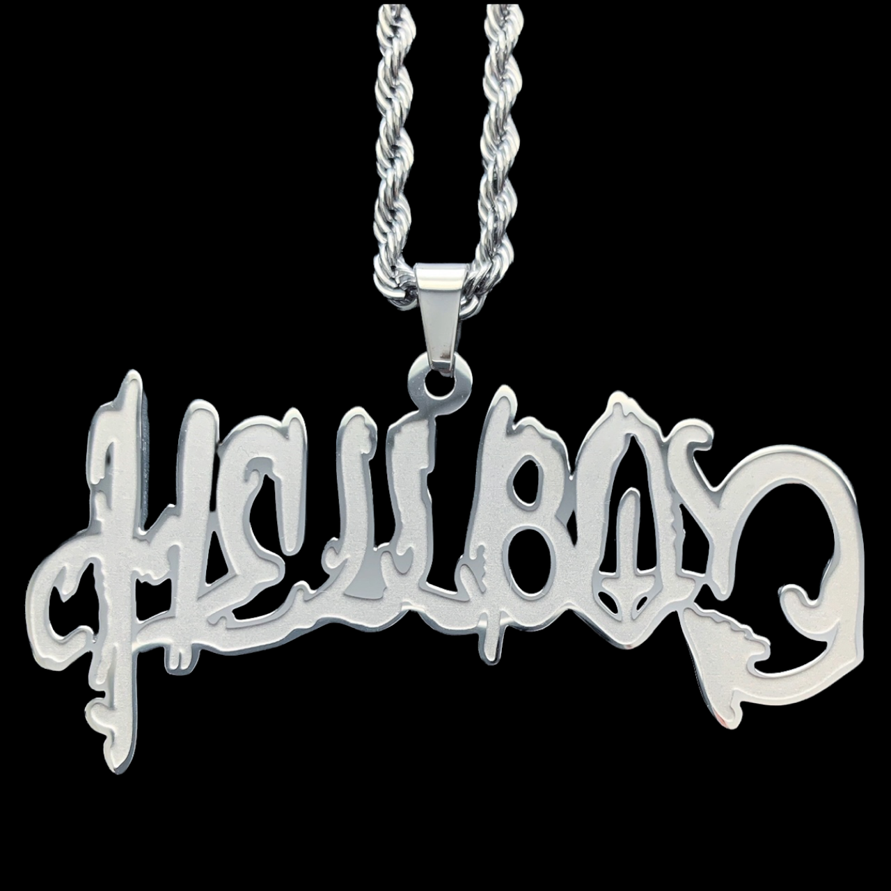 Etched 'Hellboy' Necklace