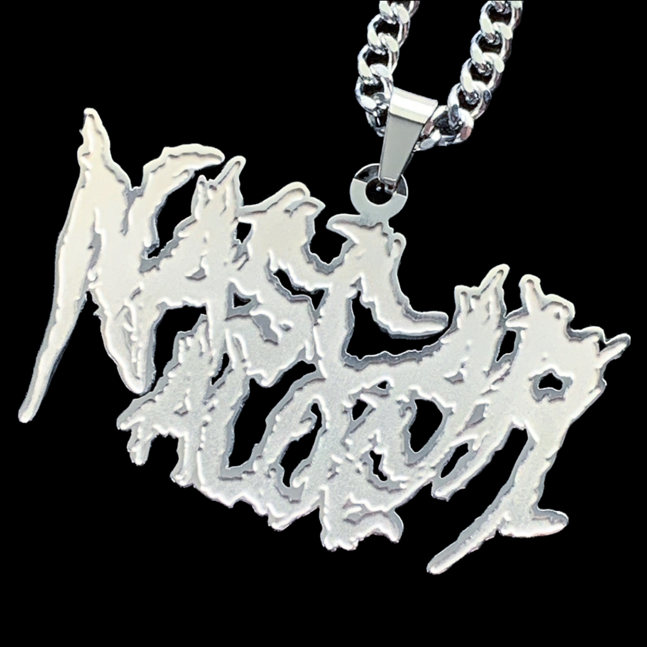 Etched 'NASCAR ALOE' Necklace