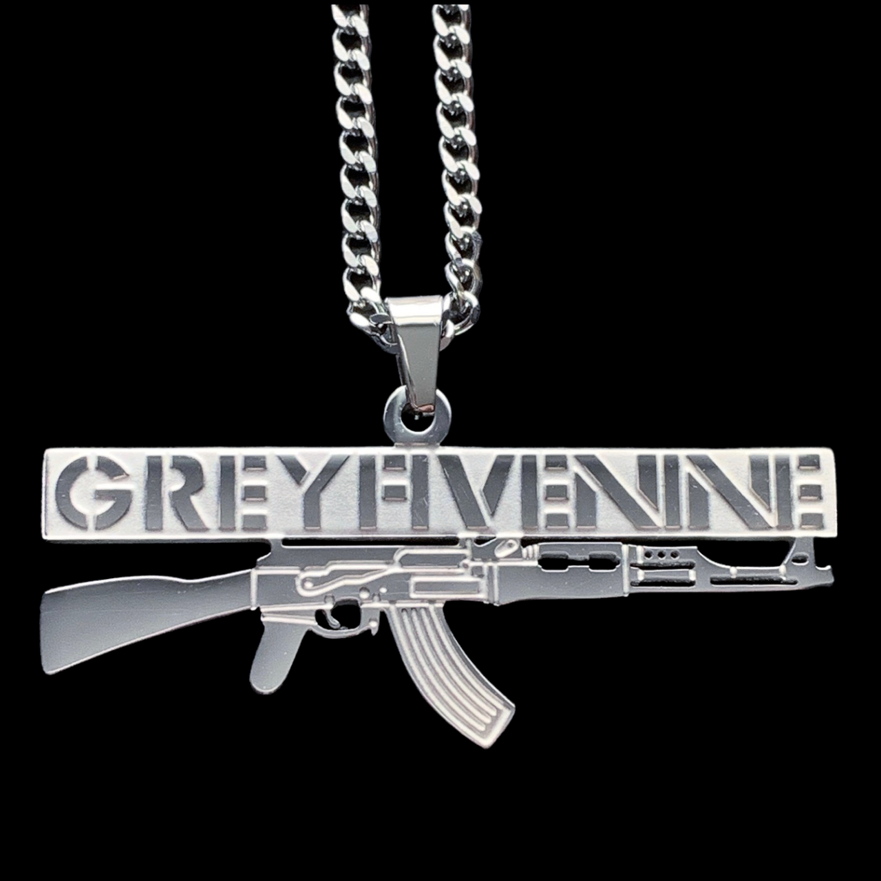 Etched 'AK' Necklace