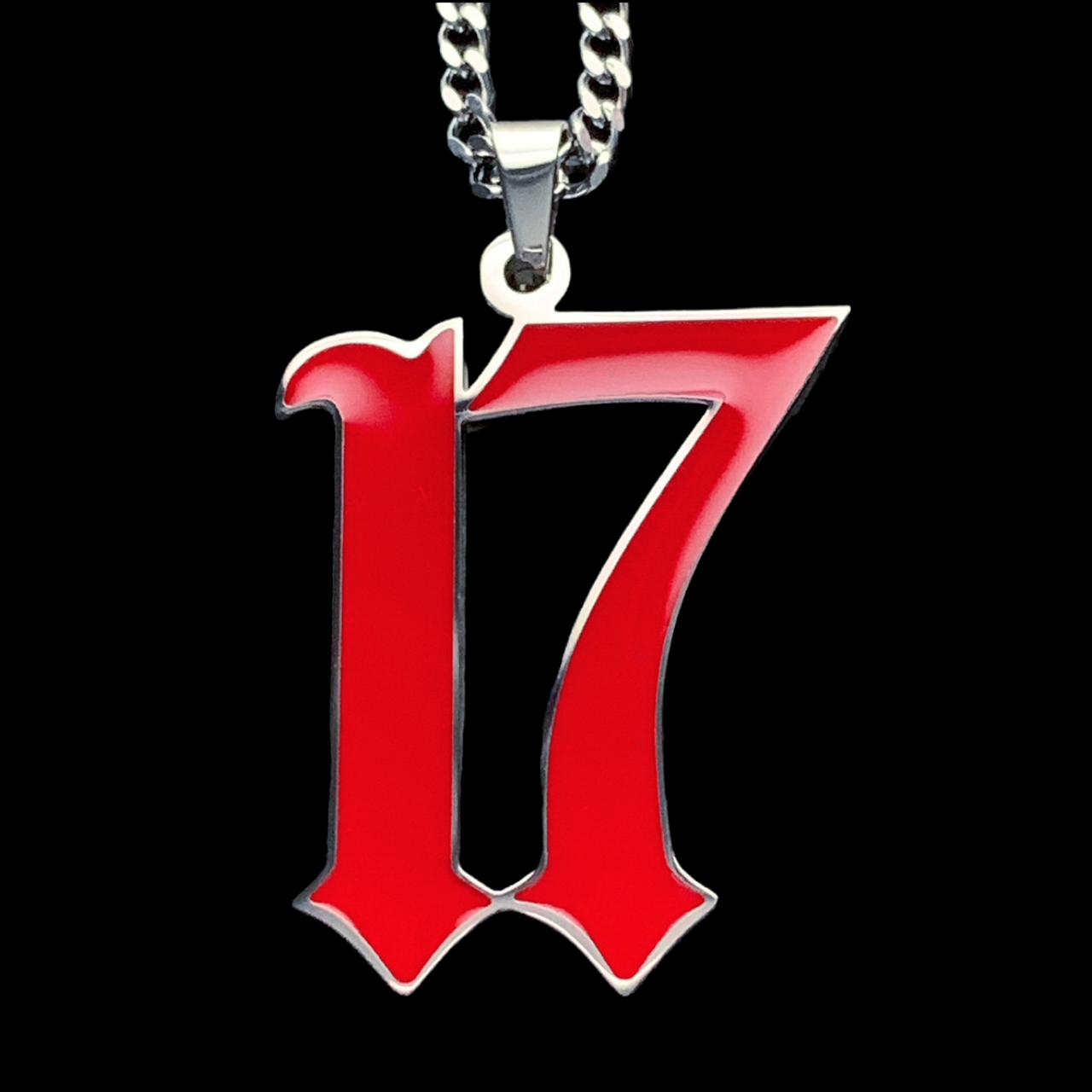 Red '17' Necklace