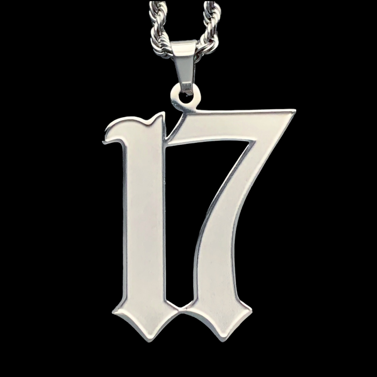 Etched '17' Necklace