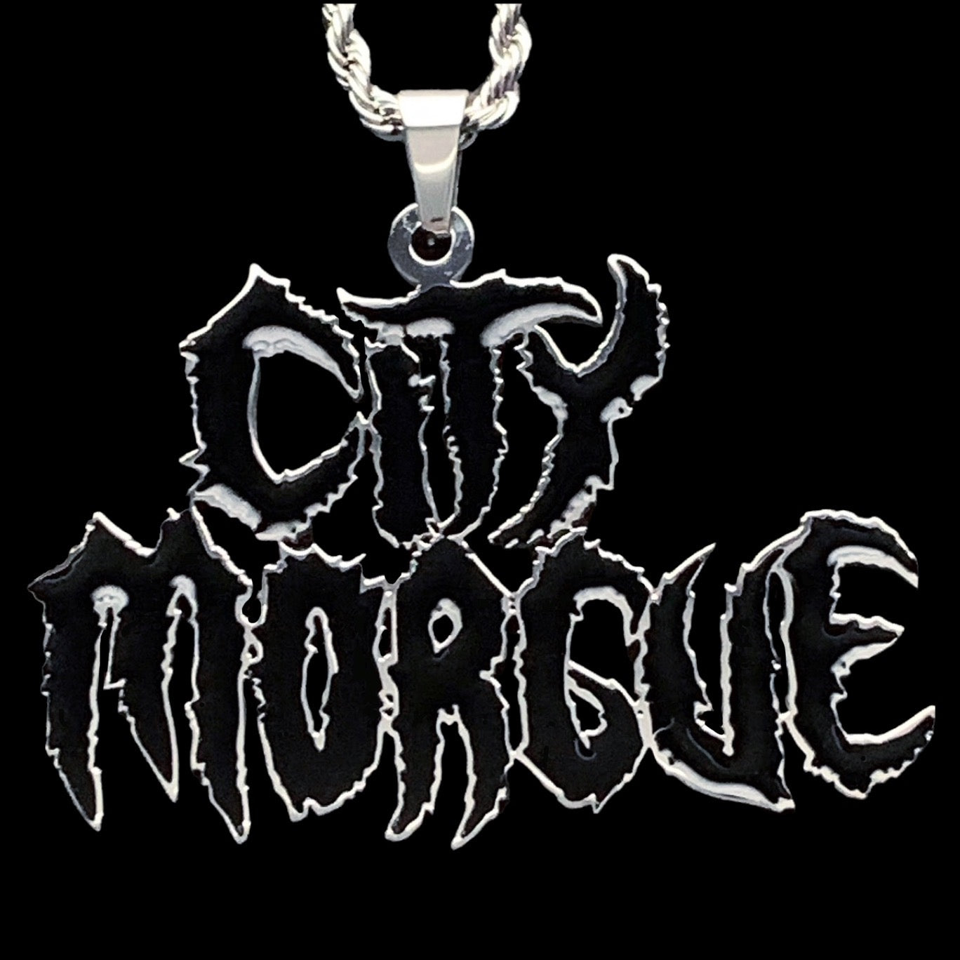 Black 'CITY MORGUE' Necklace