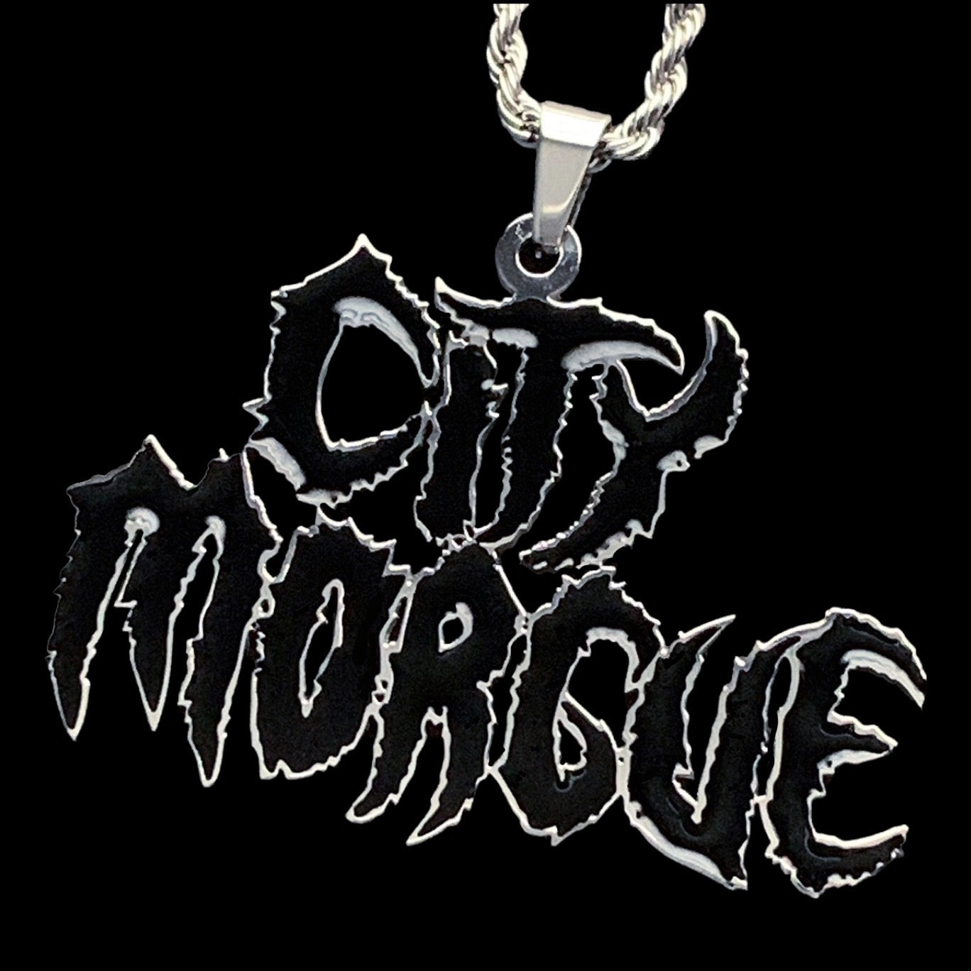 Black 'CITY MORGUE' Necklace