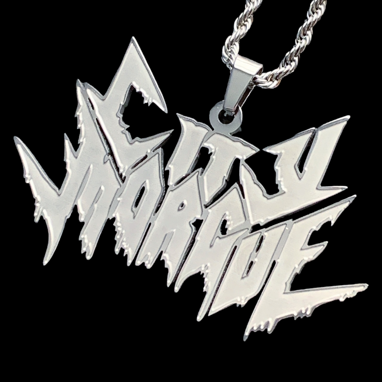 Etched 'City Morgue' Necklace