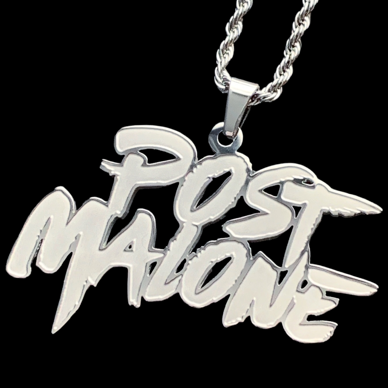 Etched 'Post Malone' Necklace