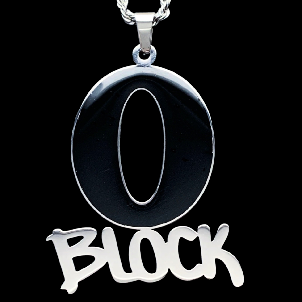 Black 'O Block' Necklace