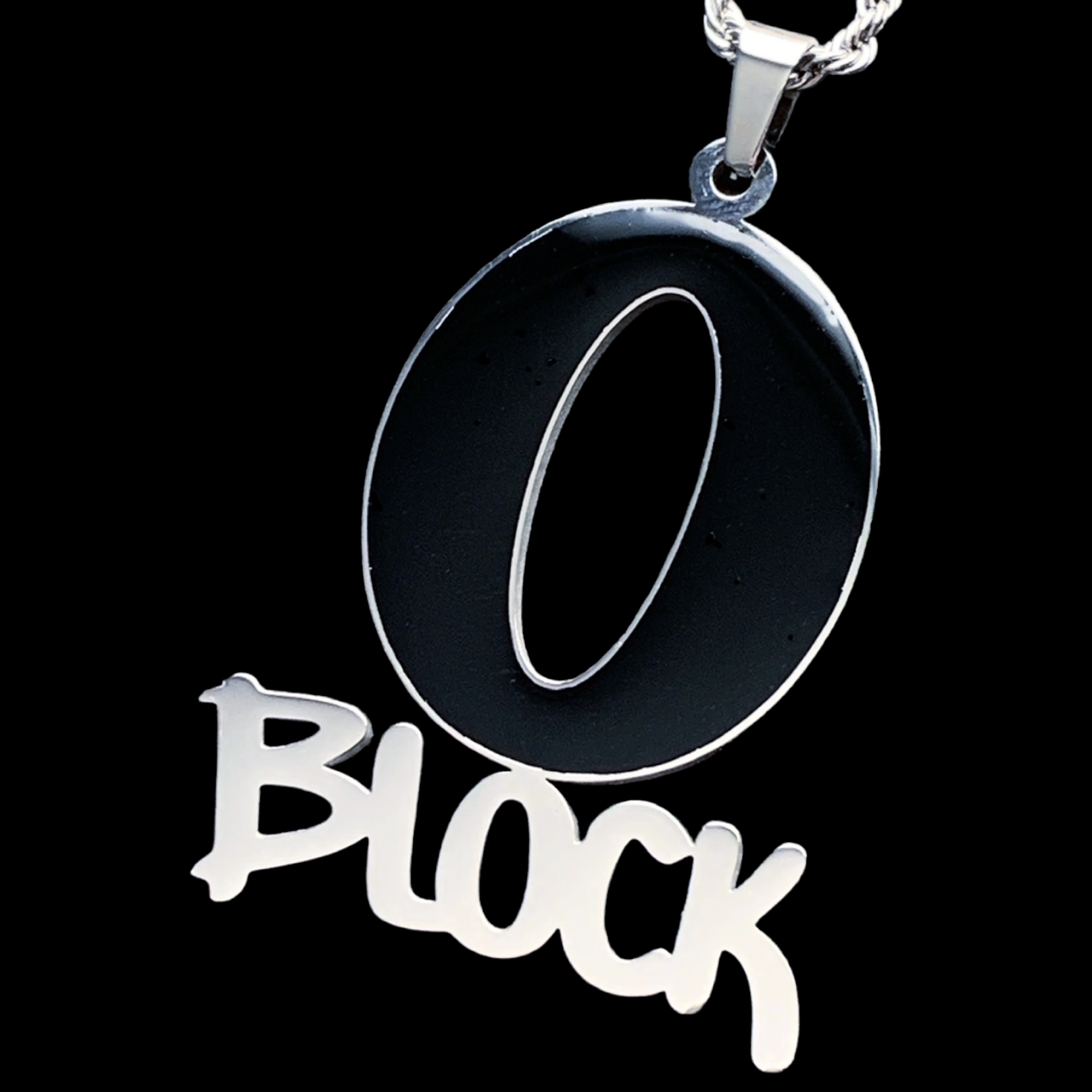 Black 'O Block' Necklace