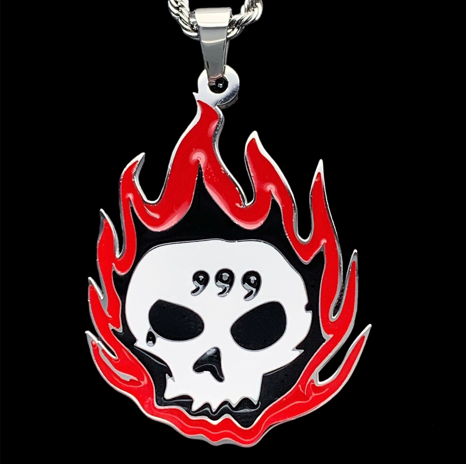 'Flaming 999 Skull' Necklace