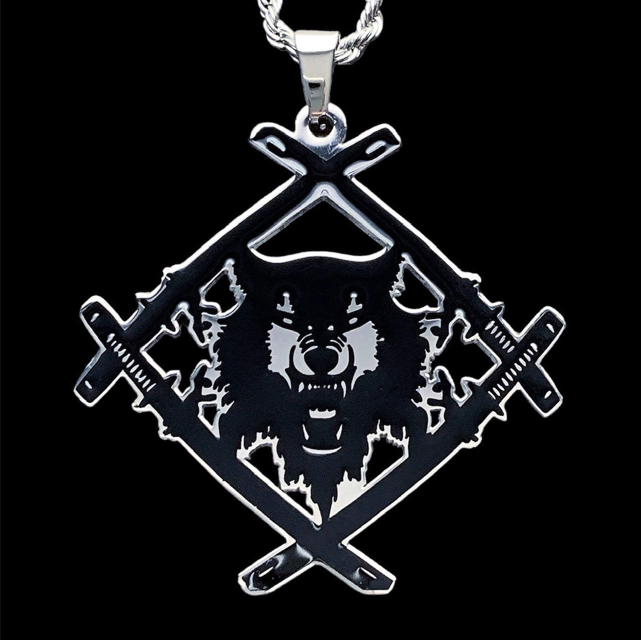 Black 'HollowSquad' Necklace