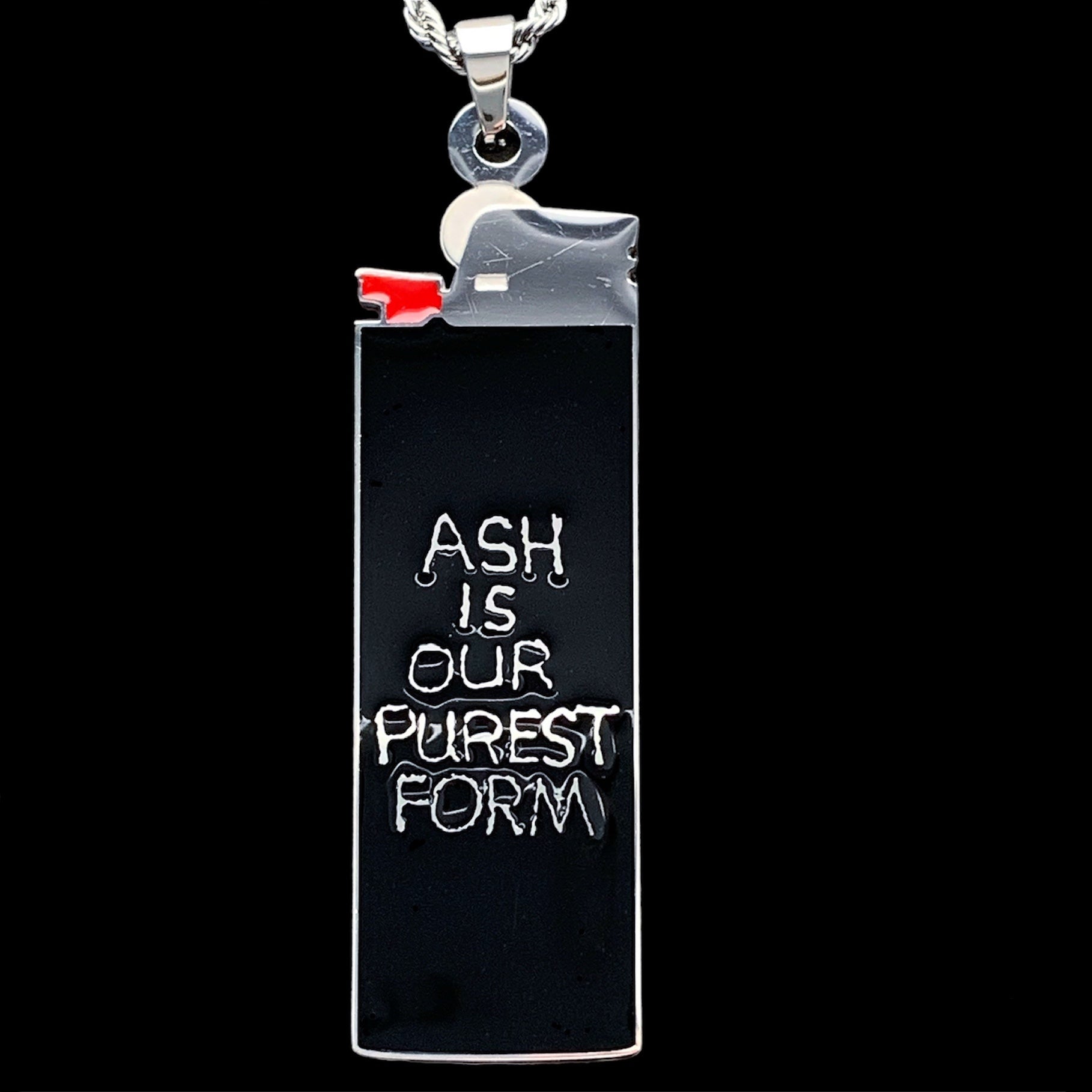 Black 'Ash Is Our Purest Form' Lighter Necklace