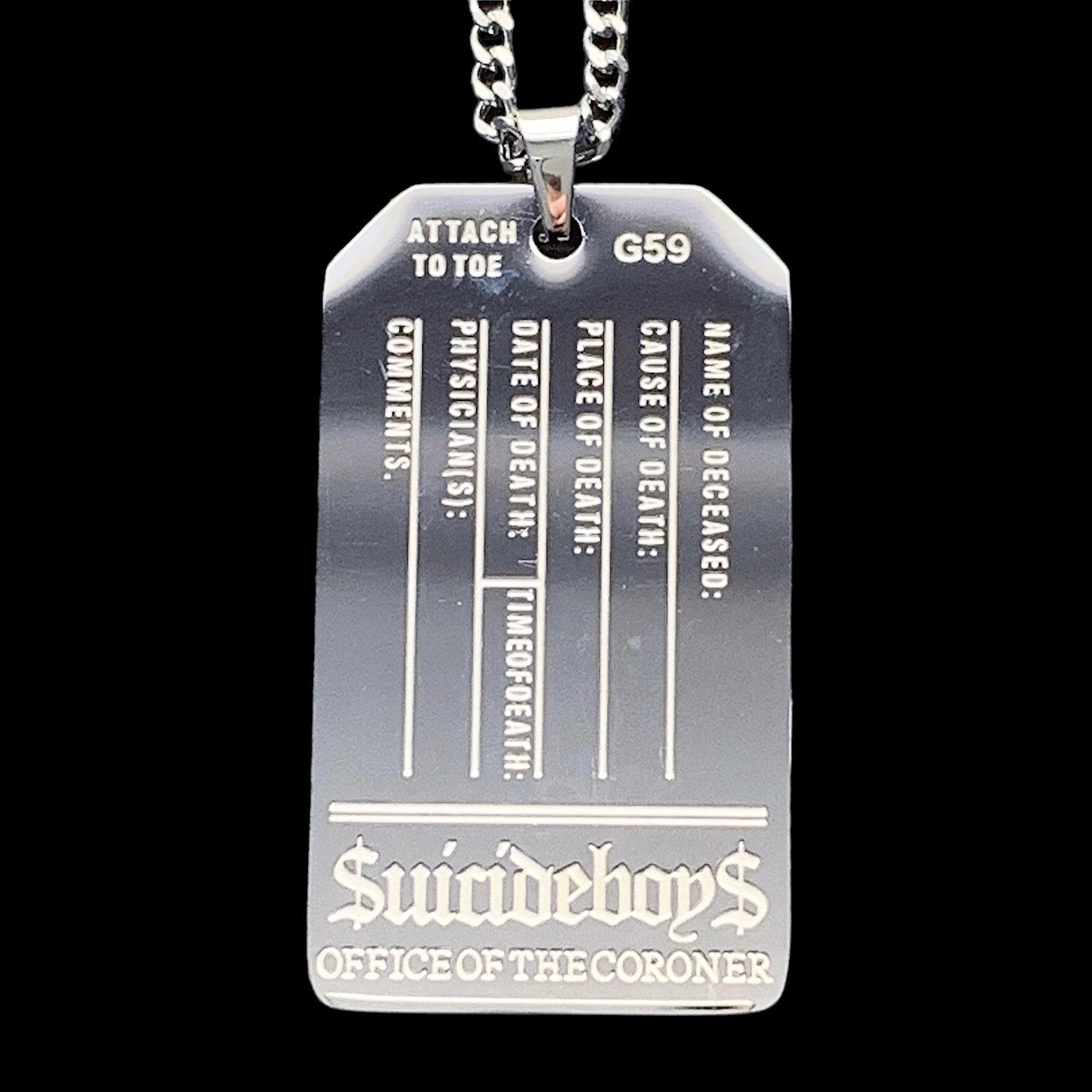 'G59 Toe Tag' Necklace