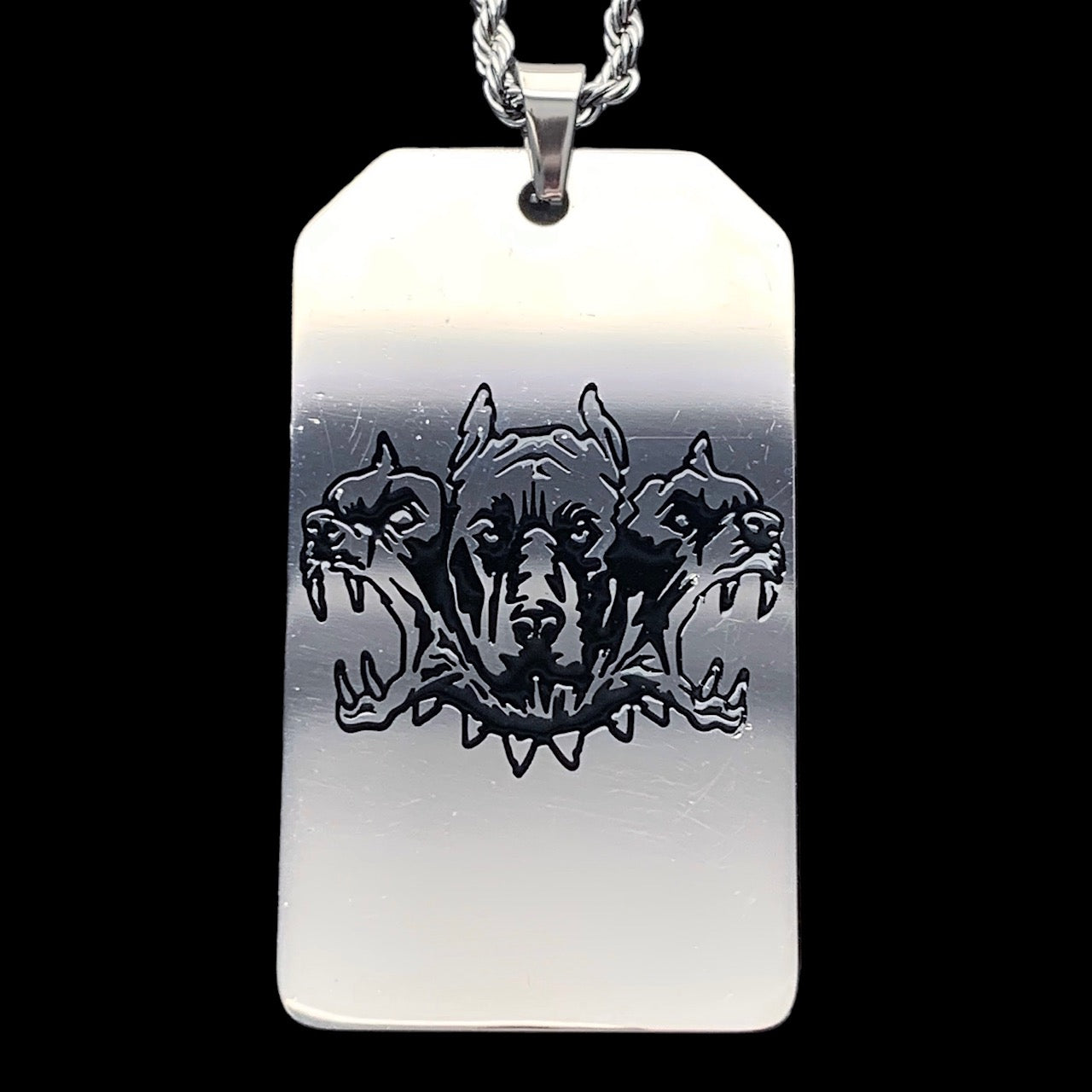 Black 'CITY MORGUE' Toe Tag Necklace