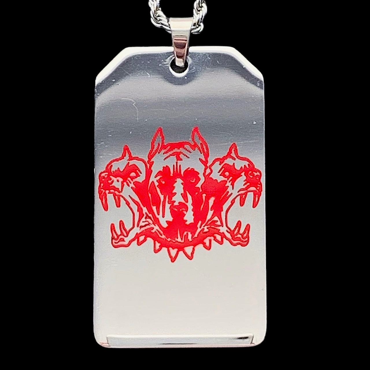 Red 'CITY MORGUE' Toe Tag Necklace