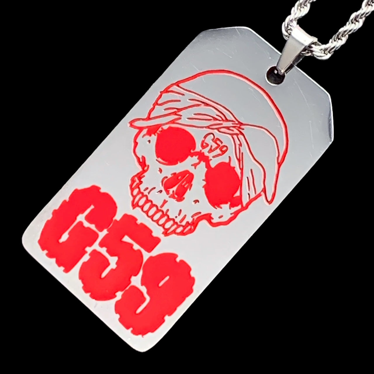 Red 'G59 Toe Tag' Necklace