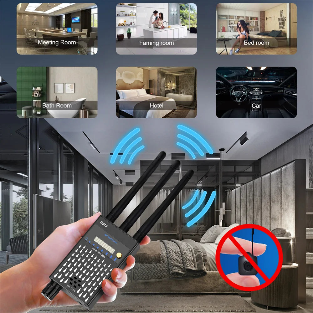 Profession RF Signal Detector Anti-Spy Tapping Anti Detects Eavesdropping Pinhole Audio Bug GSM Devices Finder Anti Spy Gadgets