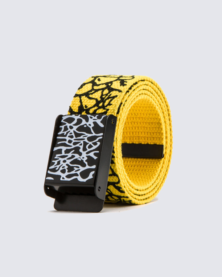 Graffiti-Print Buckle Canvas Belt