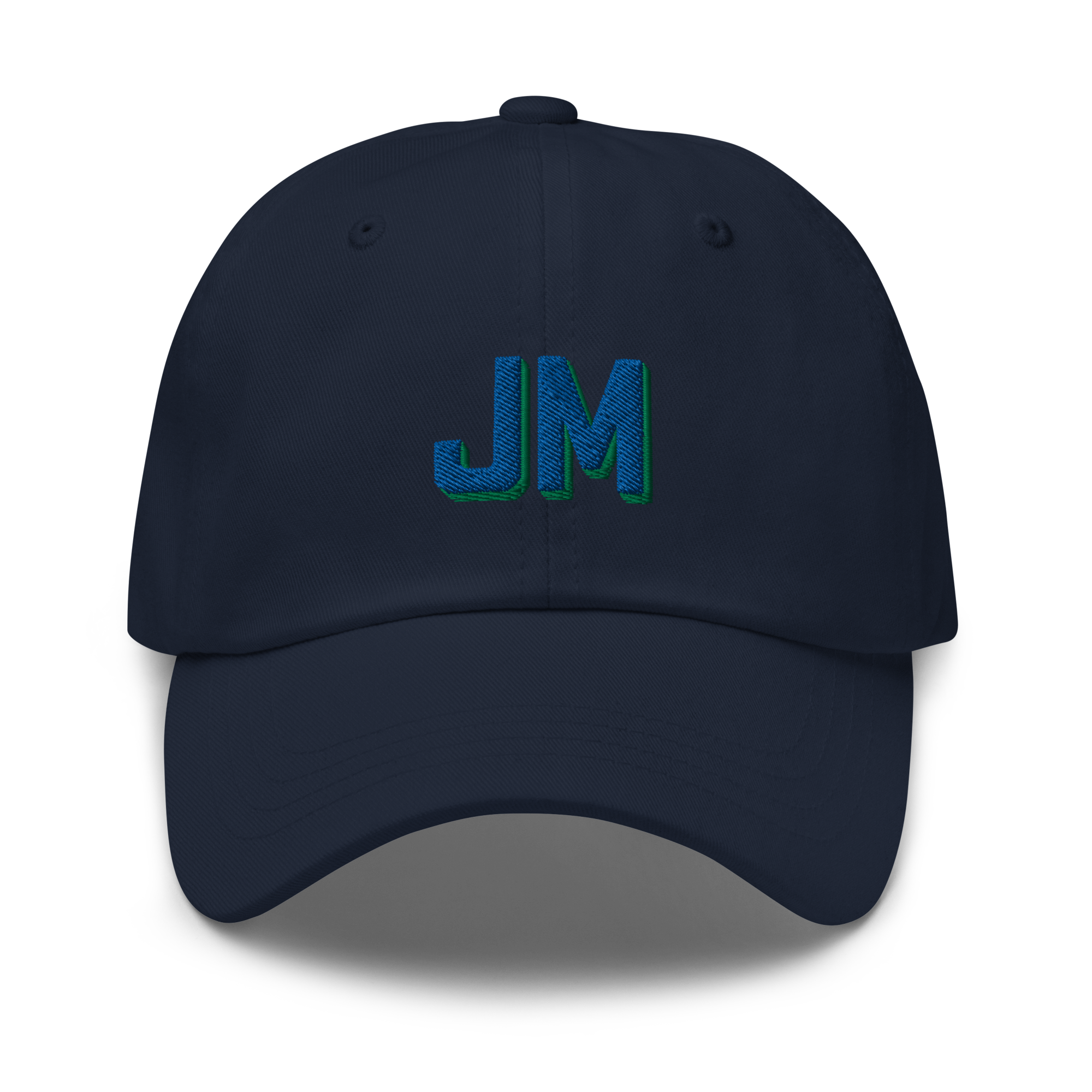 CUSTOM Varsity Initials Blue Embroidered Dad Hat