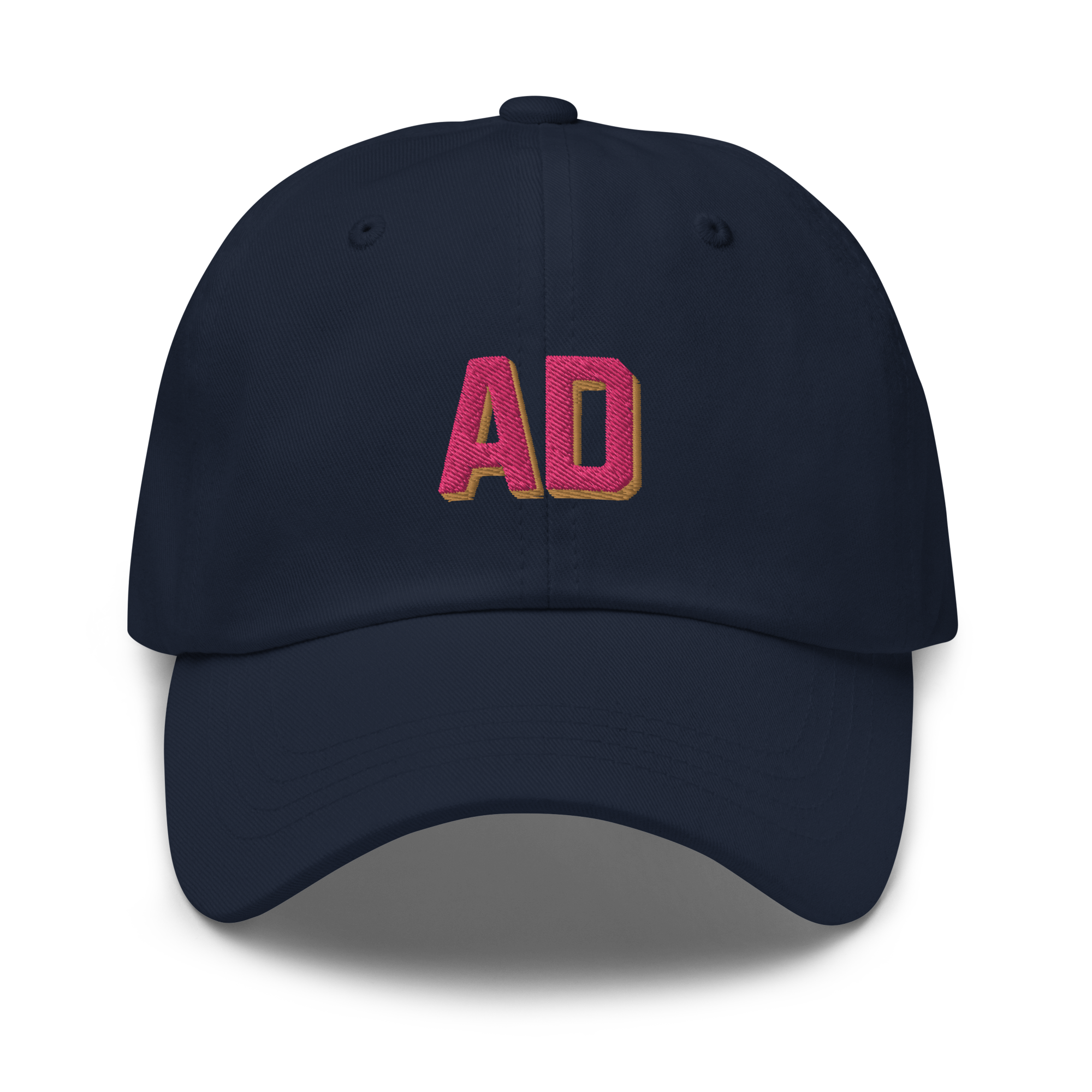 CUSTOM Varsity Initials Pink Embroidered Dad Hat