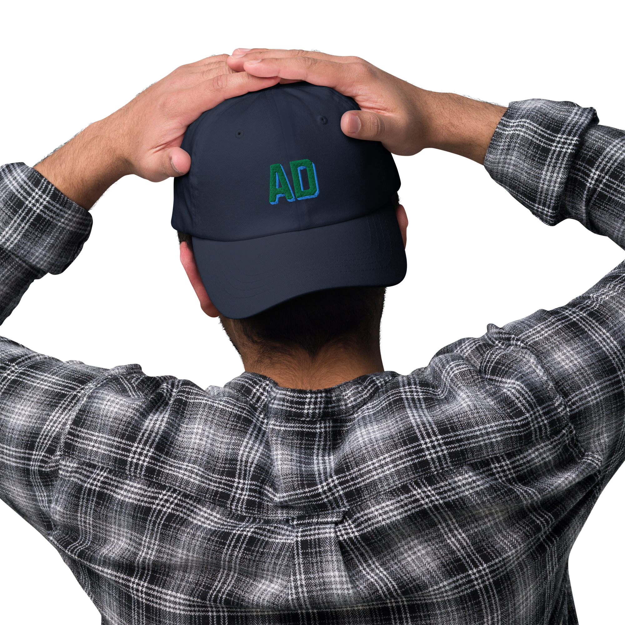 CUSTOM Varsity Initials Green Embroidered Dad Hat