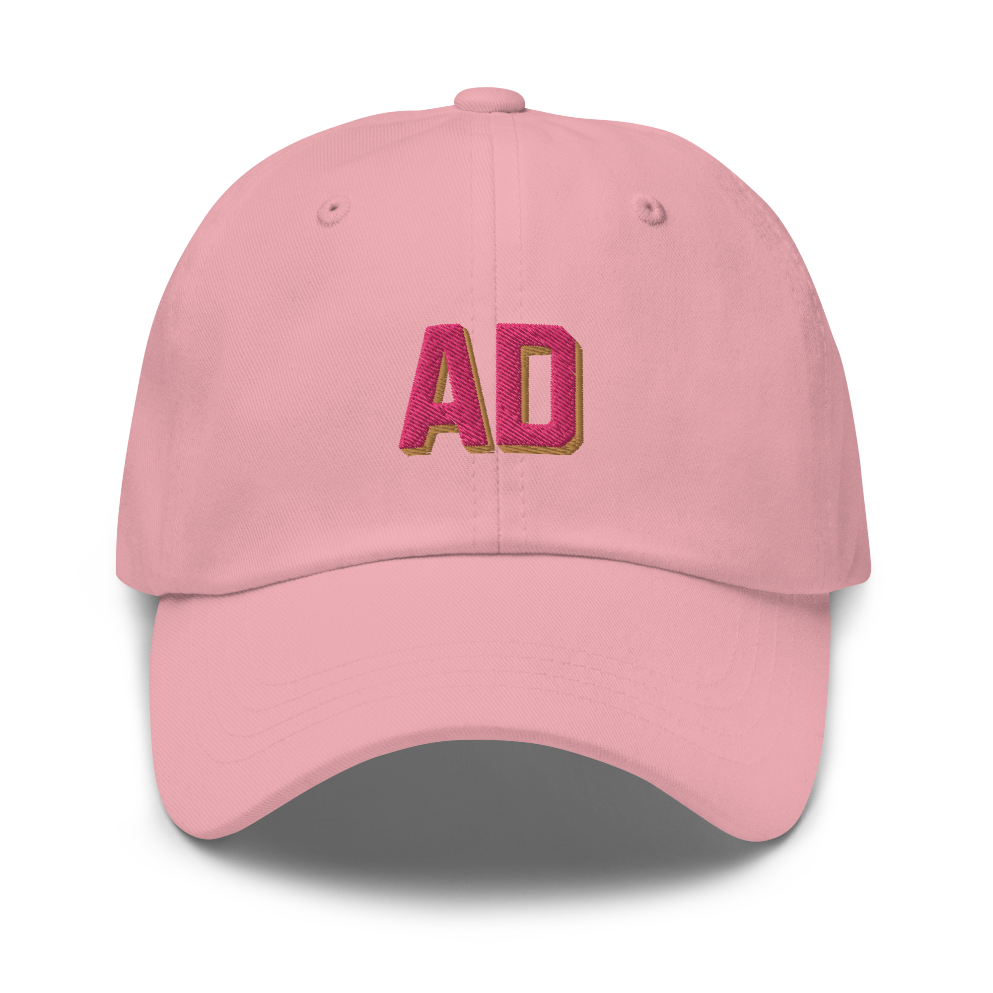 CUSTOM Varsity Initials Pink Embroidered Dad Hat