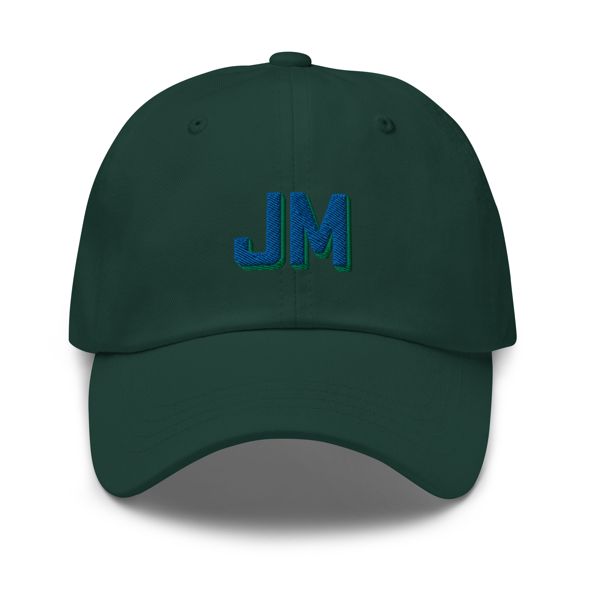 CUSTOM Varsity Initials Blue Embroidered Dad Hat