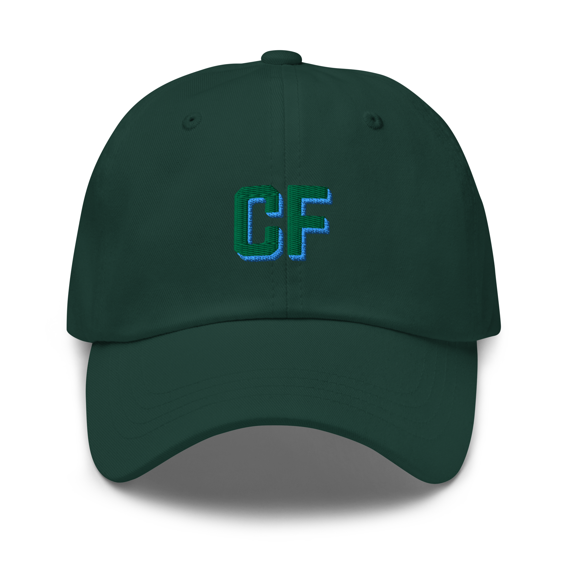 CUSTOM Varsity Initials Green Embroidered Dad Hat