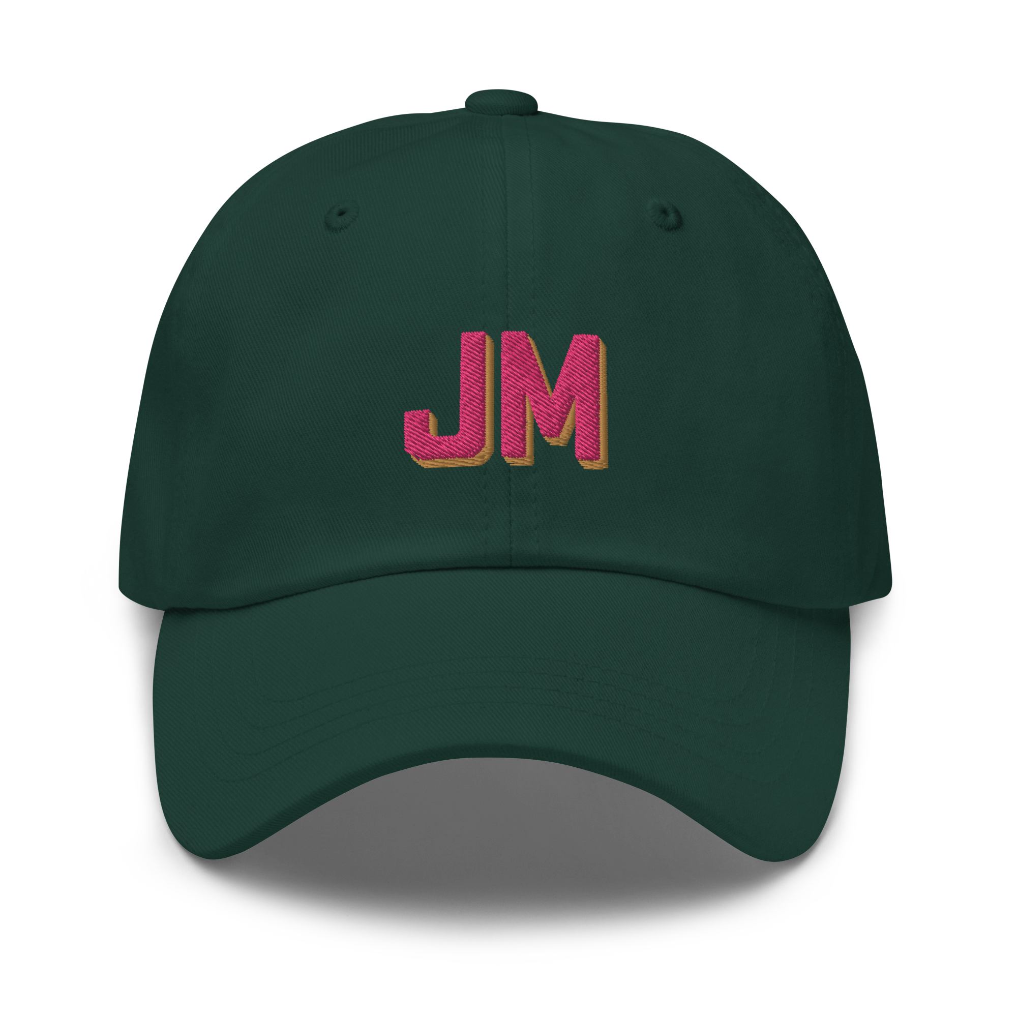 CUSTOM Varsity Initials Pink Embroidered Dad Hat