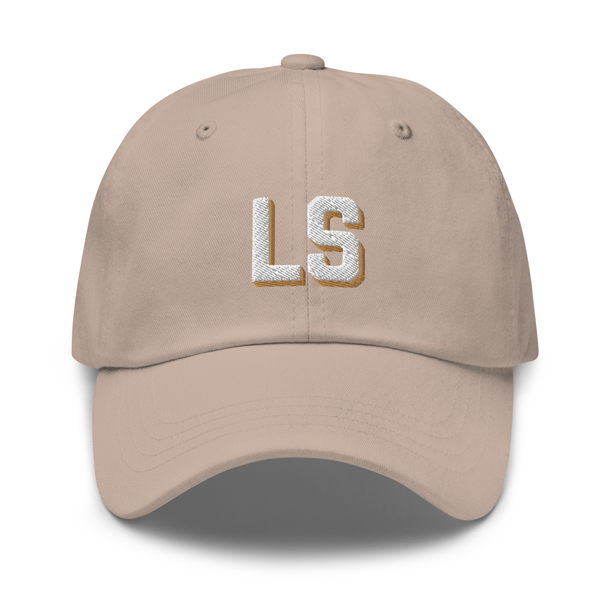 CUSTOM Varsity Initials White Embroidered Dad Hat