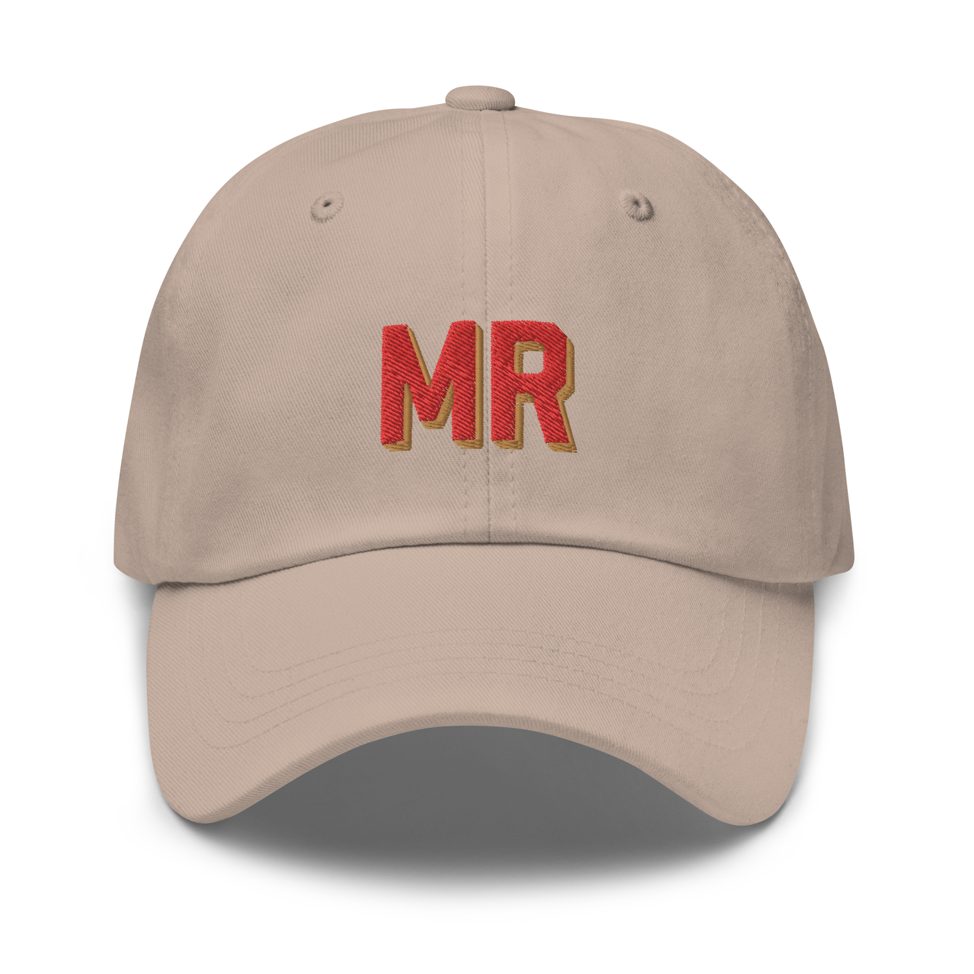 CUSTOM Varsity Initials Red Embroidered Dad Hat