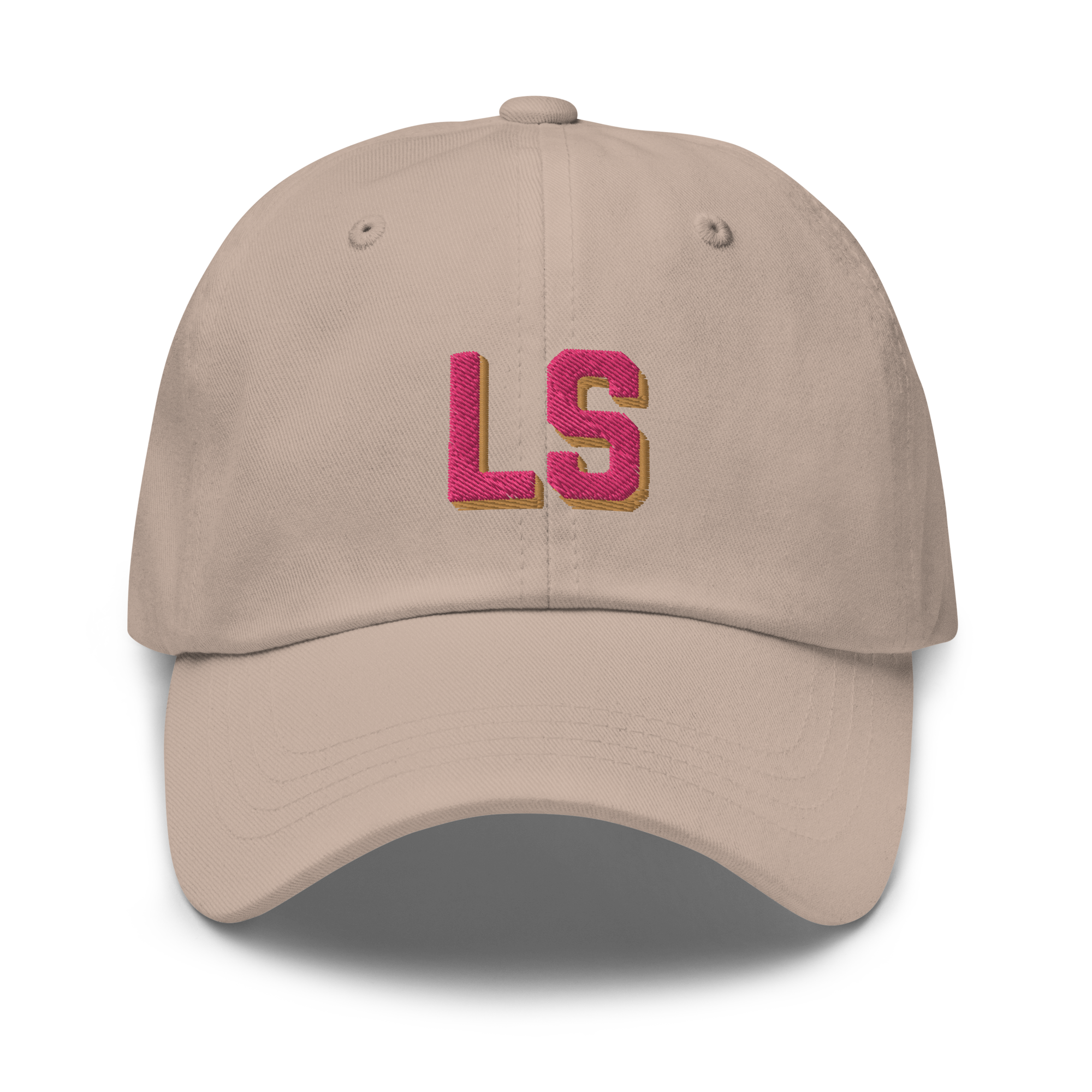 CUSTOM Varsity Initials Pink Embroidered Dad Hat