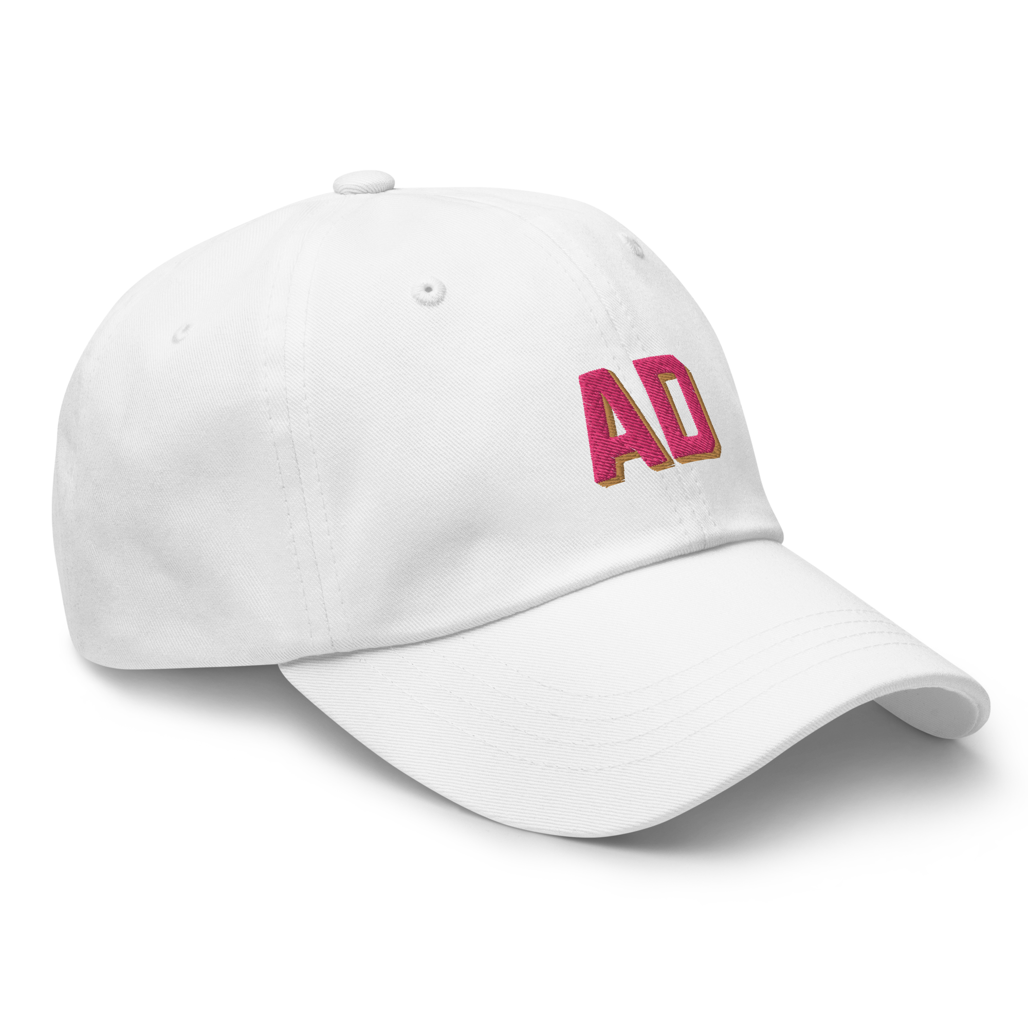 CUSTOM Varsity Initials Pink Embroidered Dad Hat