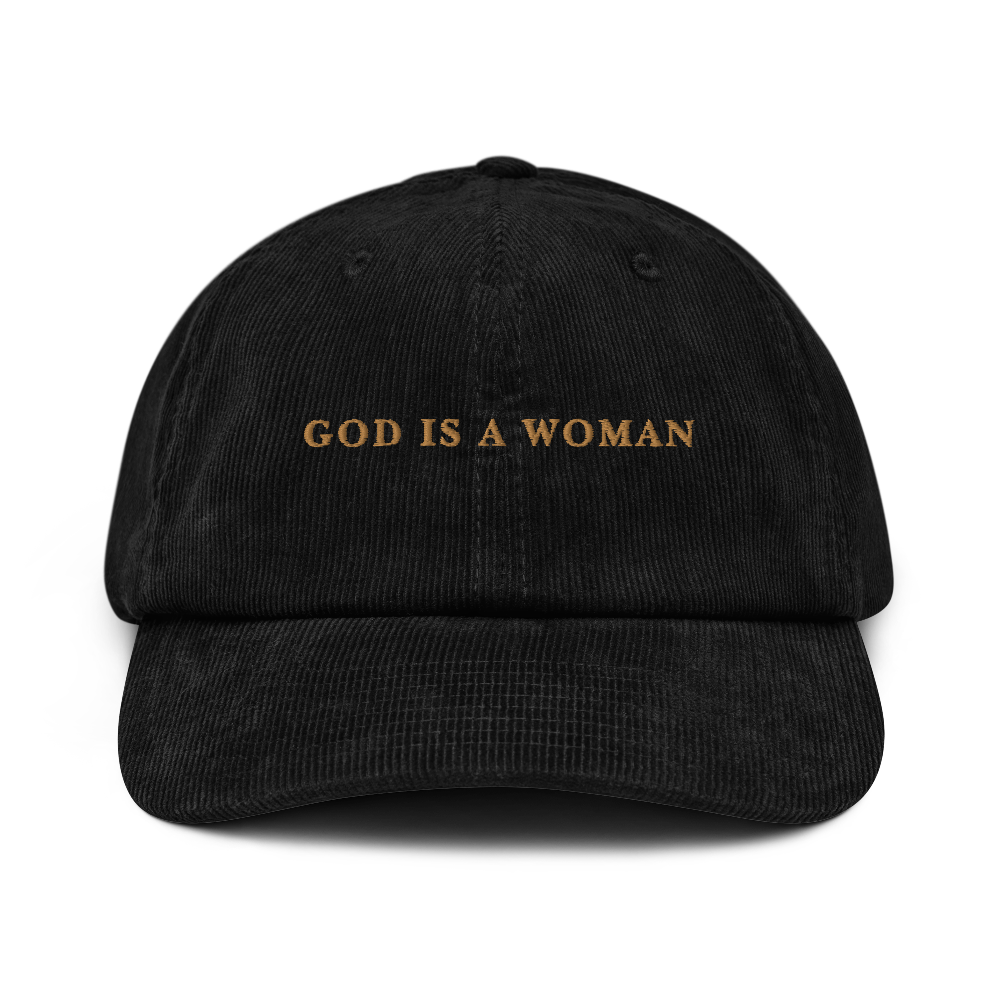 God Is A Woman Feminist Embroidered Corduroy Hat