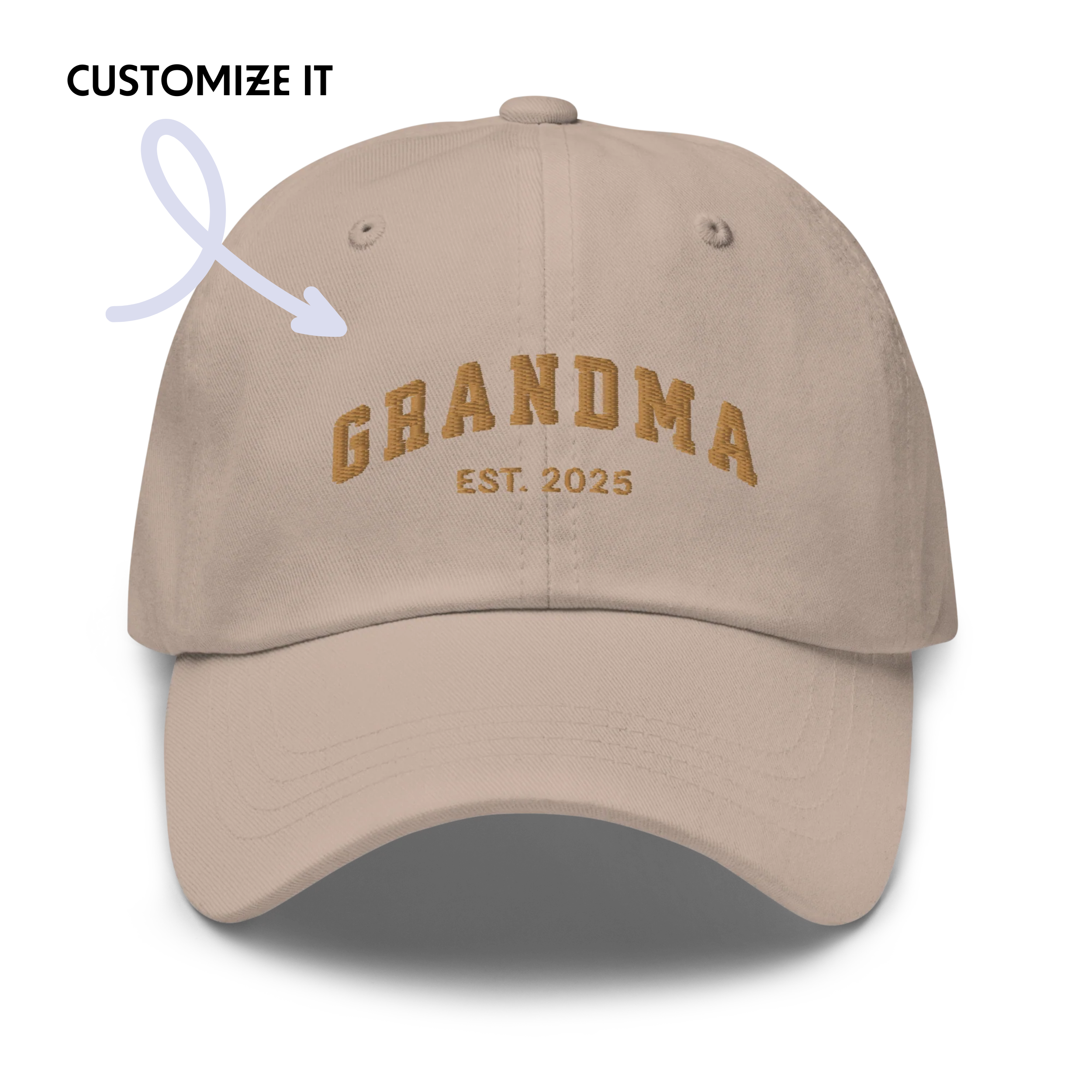 CUSTOM YEAR Grandma to Be Embroidered Dad Hat