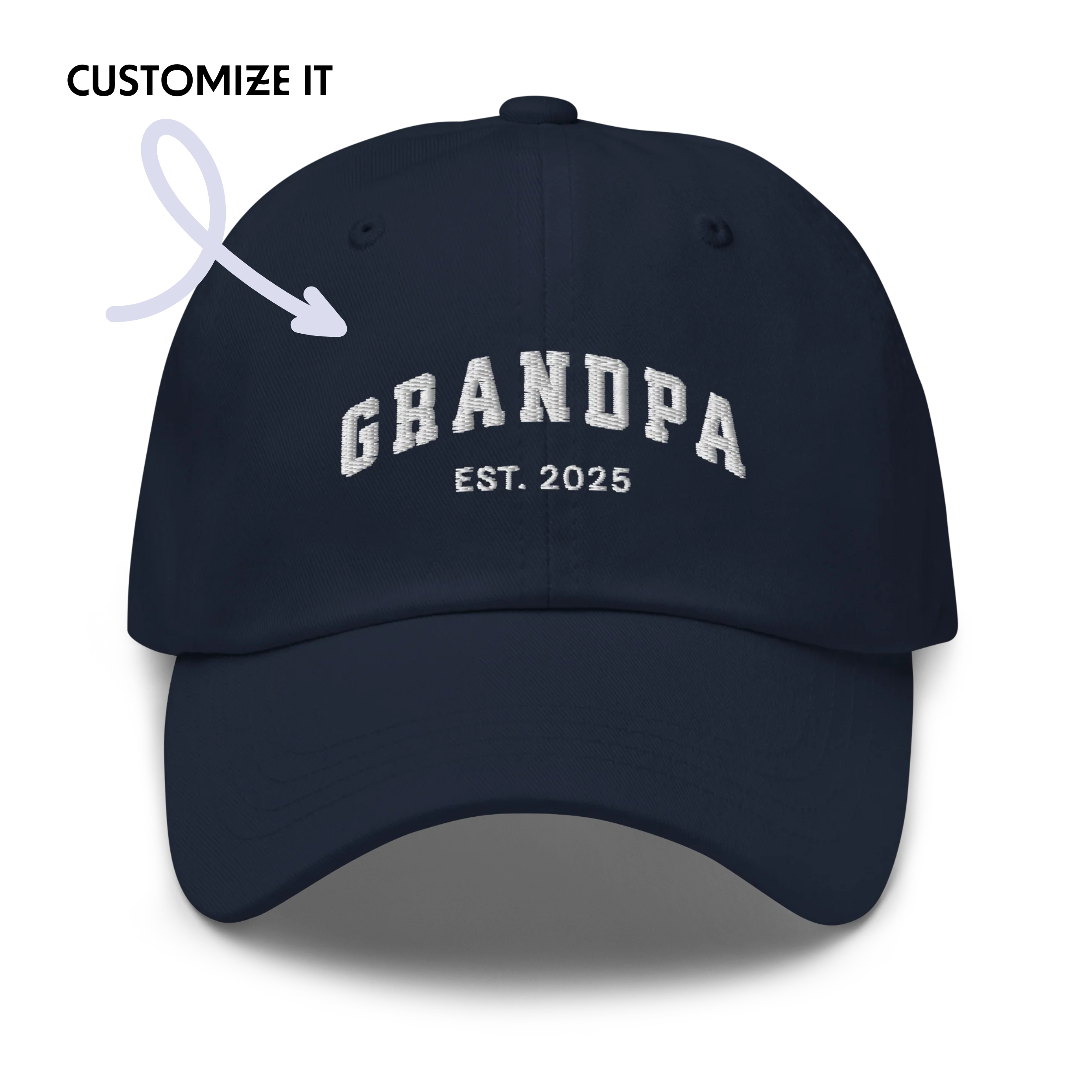 CUSTOM YEAR Grandpa to Be Embroidered Dad Hat