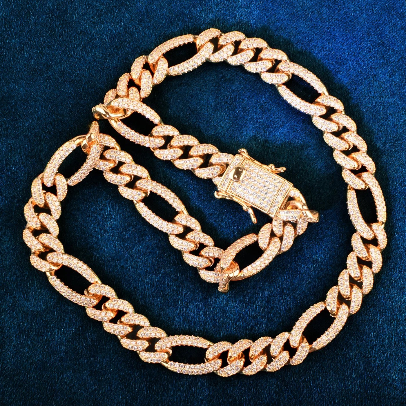 10mm Premium Gold Plated Figaro Link Chain