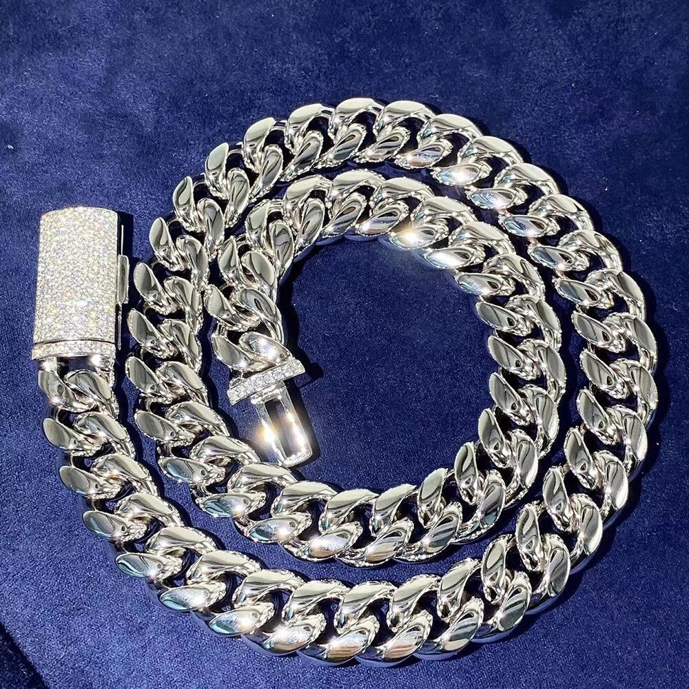 Moissanite Diamond Iced-Lock Cuban Chain