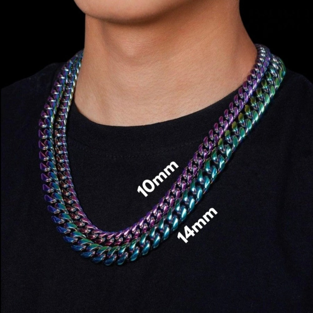 14mm Neo Chrome Miami Cuban Chain